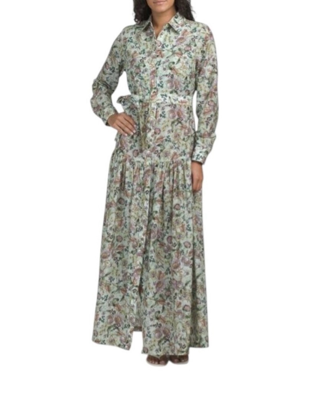 AQUA BLU Long Sleeve Lotus
Maxi Dress